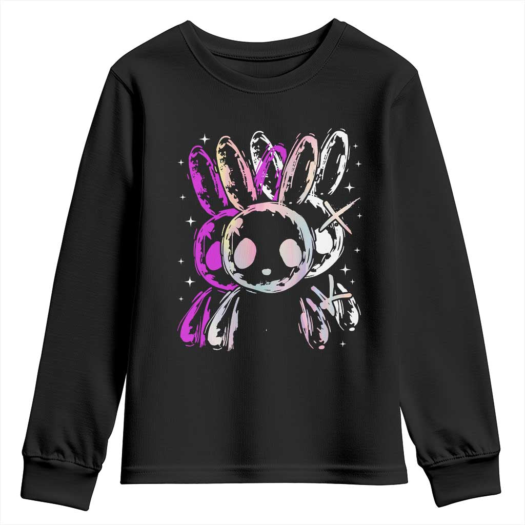 Horror Cute Bunny Rabbit Youth Sweatshirt Horror Aesthetic - Wonder Print Shop