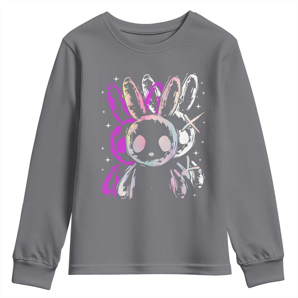 Horror Cute Bunny Rabbit Youth Sweatshirt Horror Aesthetic - Wonder Print Shop