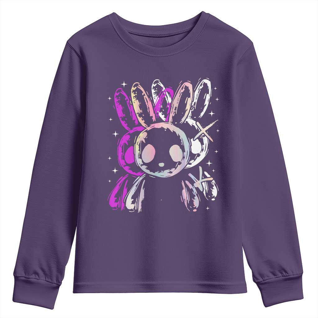 Horror Cute Bunny Rabbit Youth Sweatshirt Horror Aesthetic - Wonder Print Shop