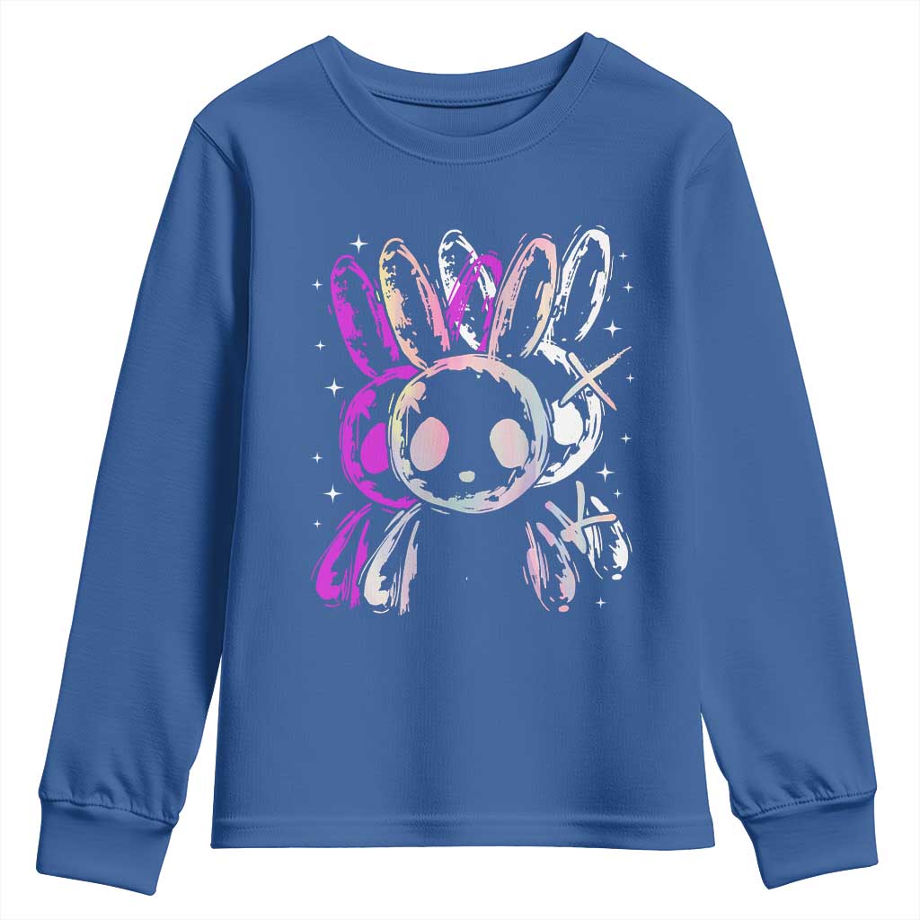 Horror Cute Bunny Rabbit Youth Sweatshirt Horror Aesthetic - Wonder Print Shop