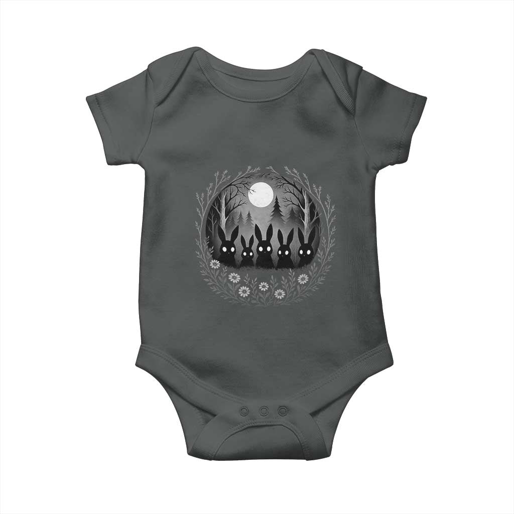 Creepy Cute Bunny Rabbits Baby Onesie Dark Horror Aesthetic - Wonder Print Shop