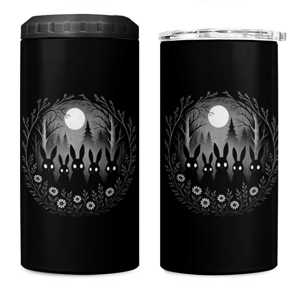 Creepy Cute Bunny Rabbits 4 in 1 Can Cooler Tumbler Dark Horror Aesthetic