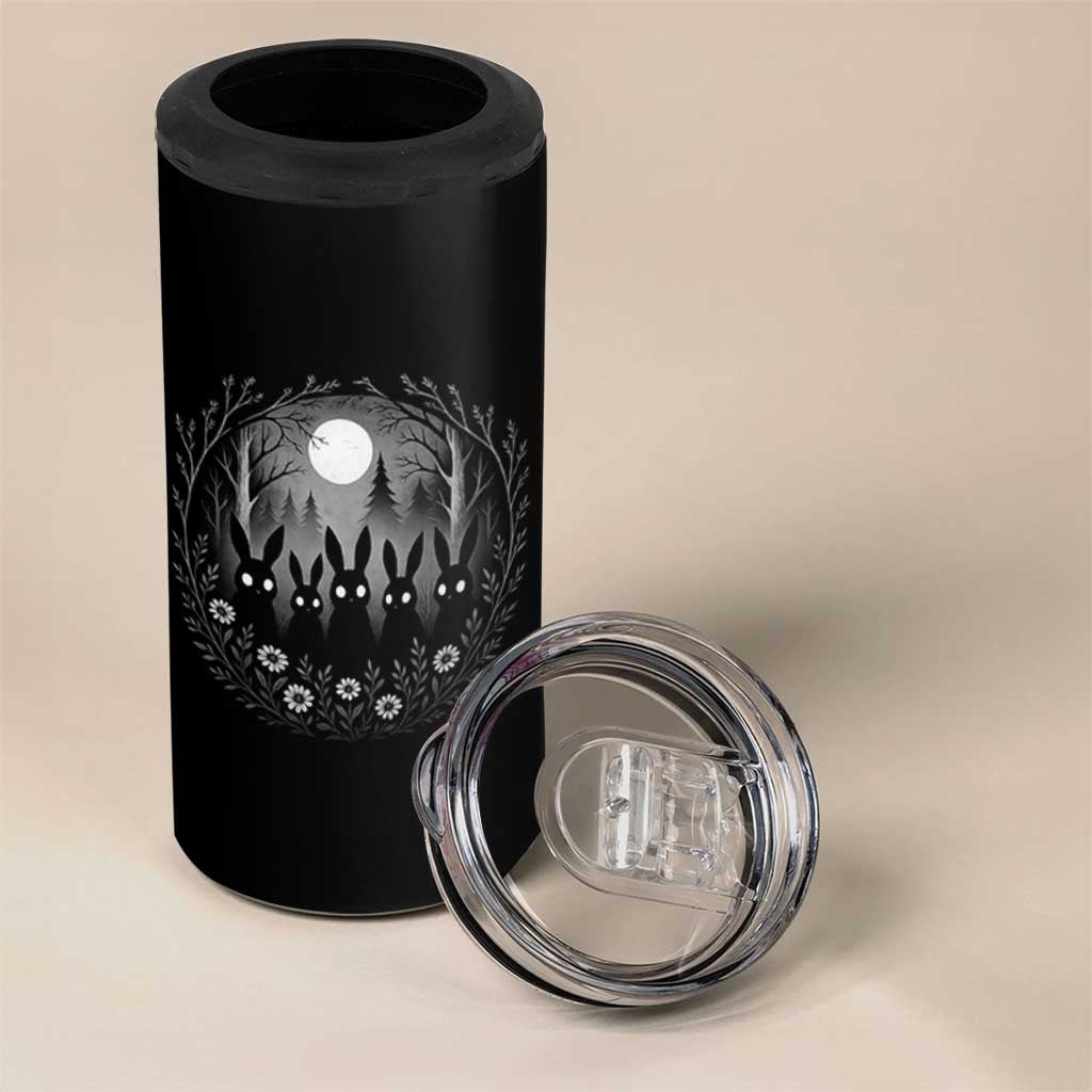 Creepy Cute Bunny Rabbits 4 in 1 Can Cooler Tumbler Dark Horror Aesthetic