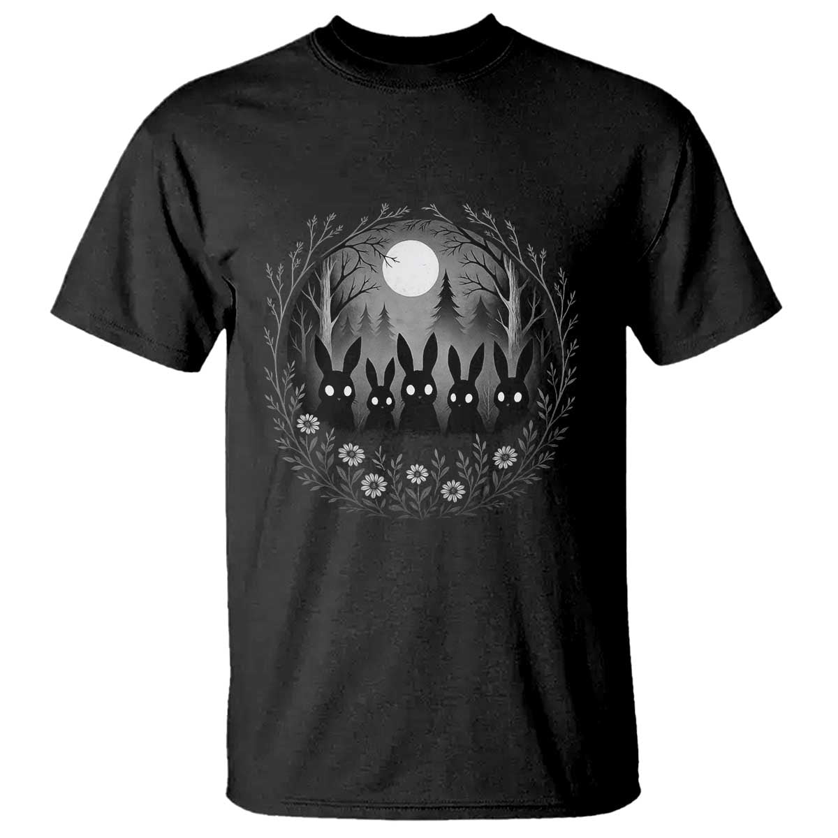 Creepy Cute Bunny Rabbits T Shirt Dark Horror Aesthetic - Wonder Print Shop