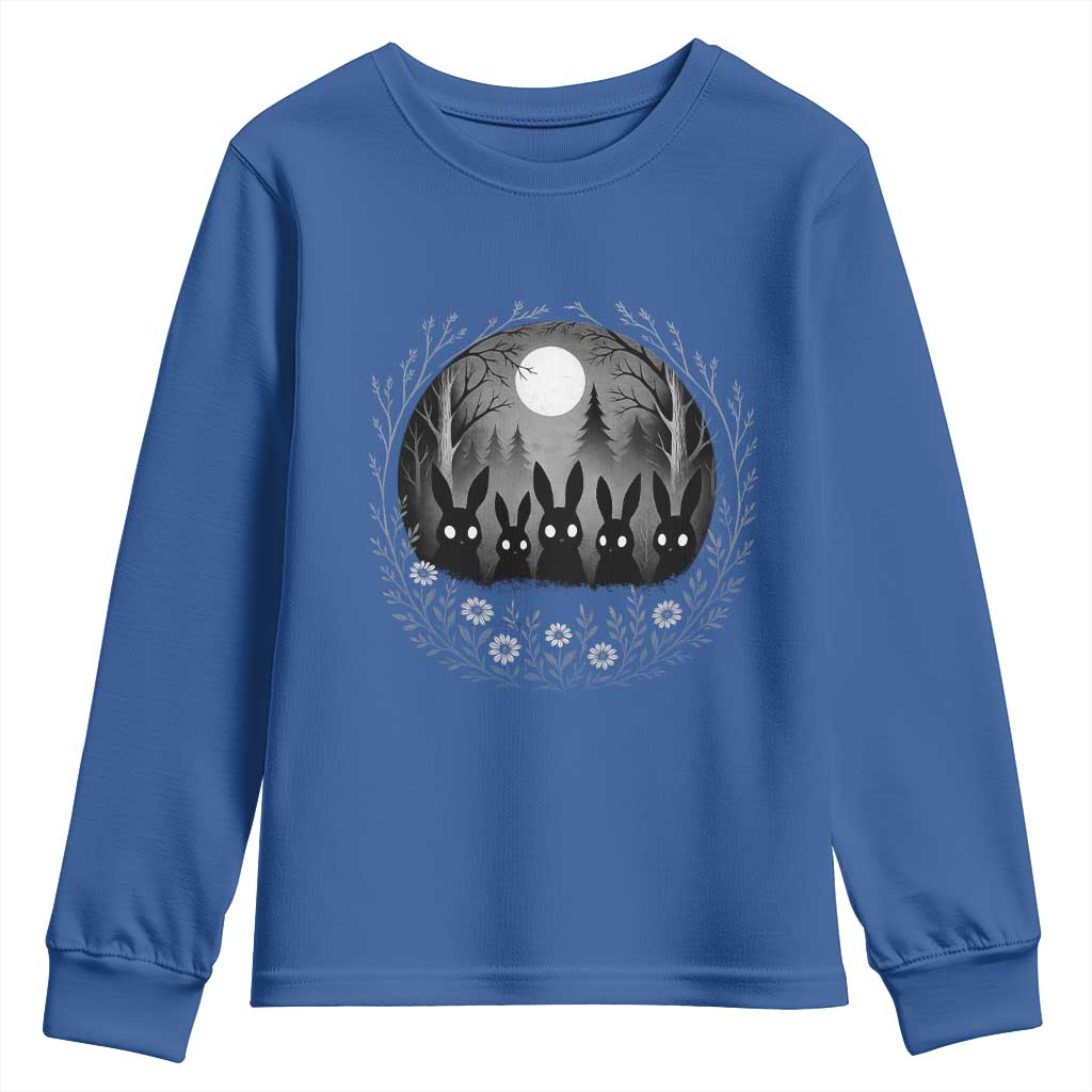 Creepy Cute Bunny Rabbits Youth Sweatshirt Dark Horror Aesthetic - Wonder Print Shop