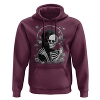 Funny Full Moon Horror Art Hoodie Skeleton Hug Maine Coon Cat - Wonder Print Shop