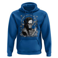 Funny Full Moon Horror Art Hoodie Skeleton Hug Maine Coon Cat - Wonder Print Shop
