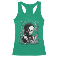 Funny Full Moon Horror Art Racerback Tank Top Skeleton Hug Maine Coon Cat - Wonder Print Shop
