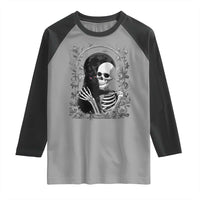 Funny Full Moon Horror Art Raglan Shirt Skeleton Hug Maine Coon Cat - Wonder Print Shop