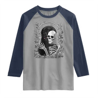 Funny Full Moon Horror Art Raglan Shirt Skeleton Hug Maine Coon Cat - Wonder Print Shop