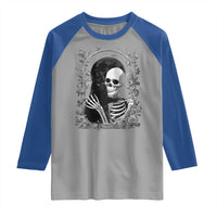 Funny Full Moon Horror Art Raglan Shirt Skeleton Hug Maine Coon Cat - Wonder Print Shop