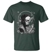 Funny Full Moon Horror Art T Shirt Skeleton Hug Maine Coon Cat - Wonder Print Shop