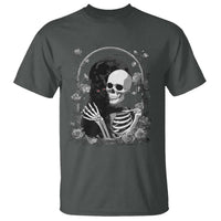Funny Full Moon Horror Art T Shirt Skeleton Hug Maine Coon Cat - Wonder Print Shop