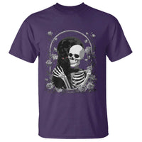 Funny Full Moon Horror Art T Shirt Skeleton Hug Maine Coon Cat - Wonder Print Shop