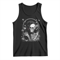 Funny Full Moon Horror Art Tank Top Skeleton Hug Maine Coon Cat - Wonder Print Shop