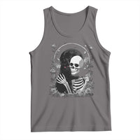 Funny Full Moon Horror Art Tank Top Skeleton Hug Maine Coon Cat - Wonder Print Shop