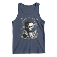 Funny Full Moon Horror Art Tank Top Skeleton Hug Maine Coon Cat - Wonder Print Shop