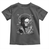 Funny Full Moon Horror Art Toddler T Shirt Skeleton Hug Maine Coon Cat - Wonder Print Shop