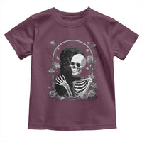 Funny Full Moon Horror Art Toddler T Shirt Skeleton Hug Maine Coon Cat - Wonder Print Shop