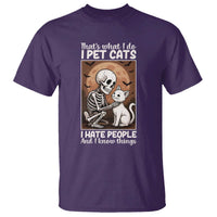 Funny Skeleton Cat T Shirt Thats What I Do I Pet Cats I Hate People And I Know Things - Wonder Print Shop