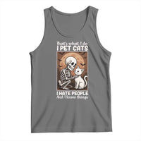 Funny Skeleton Cat Tank Top Thats What I Do I Pet Cats I Hate People And I Know Things - Wonder Print Shop