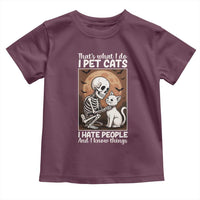 Funny Skeleton Cat Toddler T Shirt Thats What I Do I Pet Cats I Hate People And I Know Things - Wonder Print Shop