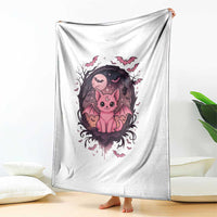 Cute Pastel Goth Bat Cat Throw Blanket Funny Gothic Halloween Art - Wonder Print Shop