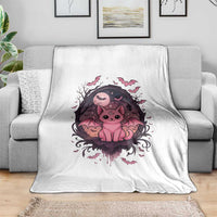 Cute Pastel Goth Bat Cat Throw Blanket Funny Gothic Halloween Art - Wonder Print Shop