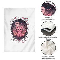 Cute Pastel Goth Bat Cat Garden Flag Funny Gothic Halloween Art - Wonder Print Shop