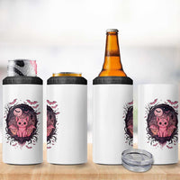 Cute Pastel Goth Bat Cat 4 in 1 Can Cooler Tumbler Funny Gothic Halloween Art
