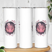 Cute Pastel Goth Bat Cat Skinny Tumbler Funny Gothic Halloween Art