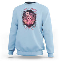 Cute Pastel Goth Bat Cat Sweatshirt Funny Gothic Halloween Art - Wonder Print Shop