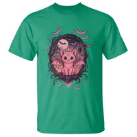 Cute Pastel Goth Bat Cat T Shirt Funny Gothic Halloween Art - Wonder Print Shop