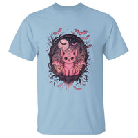 Cute Pastel Goth Bat Cat T Shirt Funny Gothic Halloween Art - Wonder Print Shop