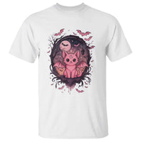 Cute Pastel Goth Bat Cat T Shirt Funny Gothic Halloween Art - Wonder Print Shop