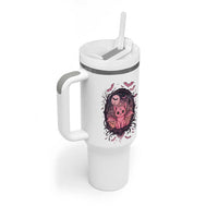 Cute Pastel Goth Bat Cat Tumbler With Handle Funny Gothic Halloween Art