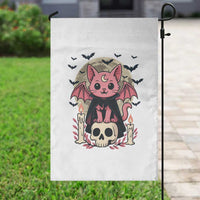 Cute Pastel Goth Vampire Cat Garden Flag Funny Gothic Halloween Art - Wonder Print Shop