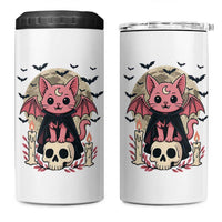 Cute Pastel Goth Vampire Cat 4 in 1 Can Cooler Tumbler Funny Gothic Halloween Art