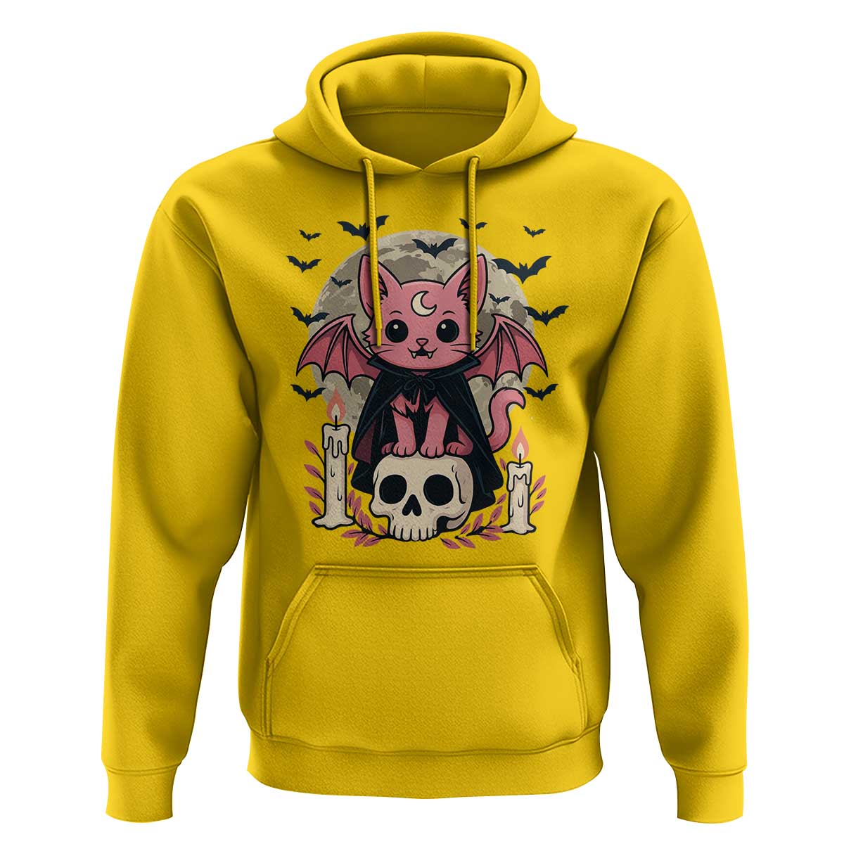 Cute Pastel Goth Vampire Cat Hoodie Funny Gothic Halloween Art - Wonder Print Shop