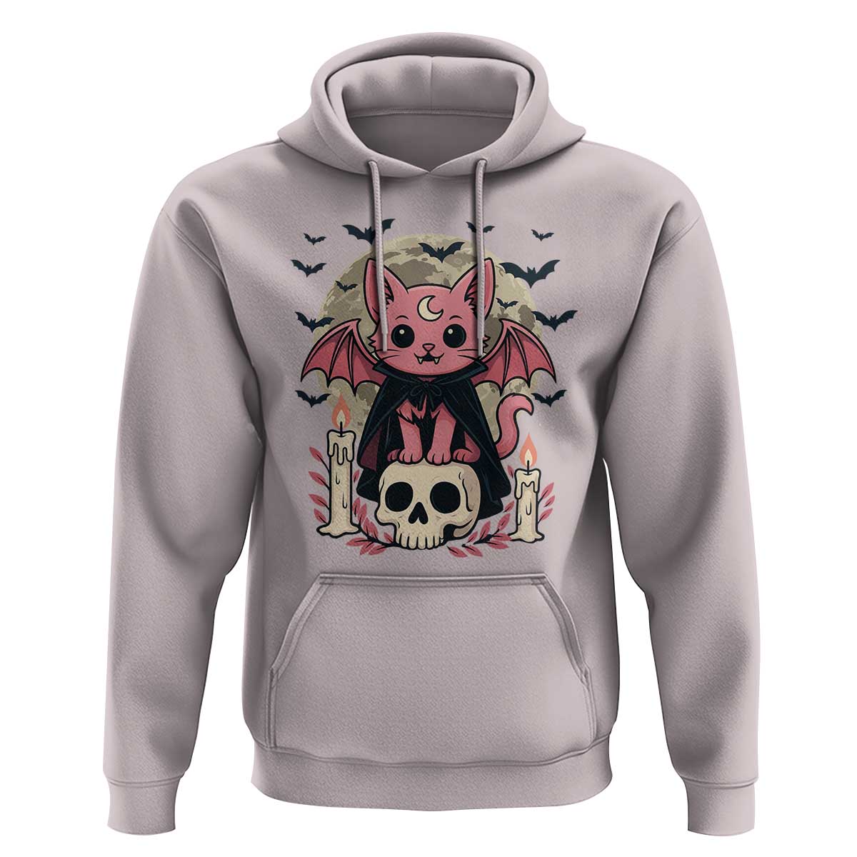Cute Pastel Goth Vampire Cat Hoodie Funny Gothic Halloween Art - Wonder Print Shop