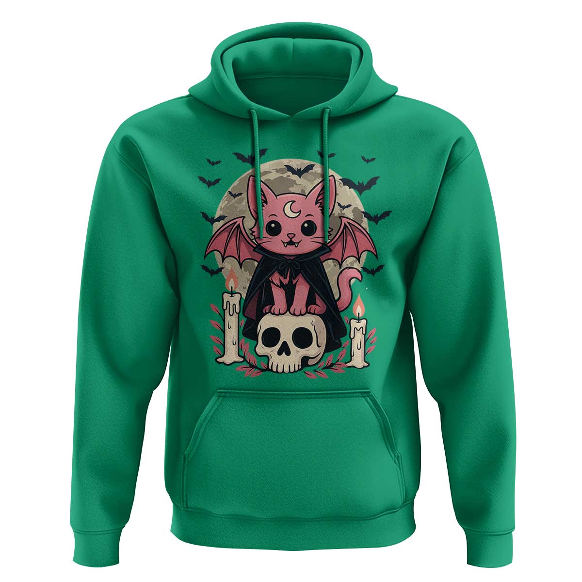 Cute Pastel Goth Vampire Cat Hoodie Funny Gothic Halloween Art - Wonder Print Shop