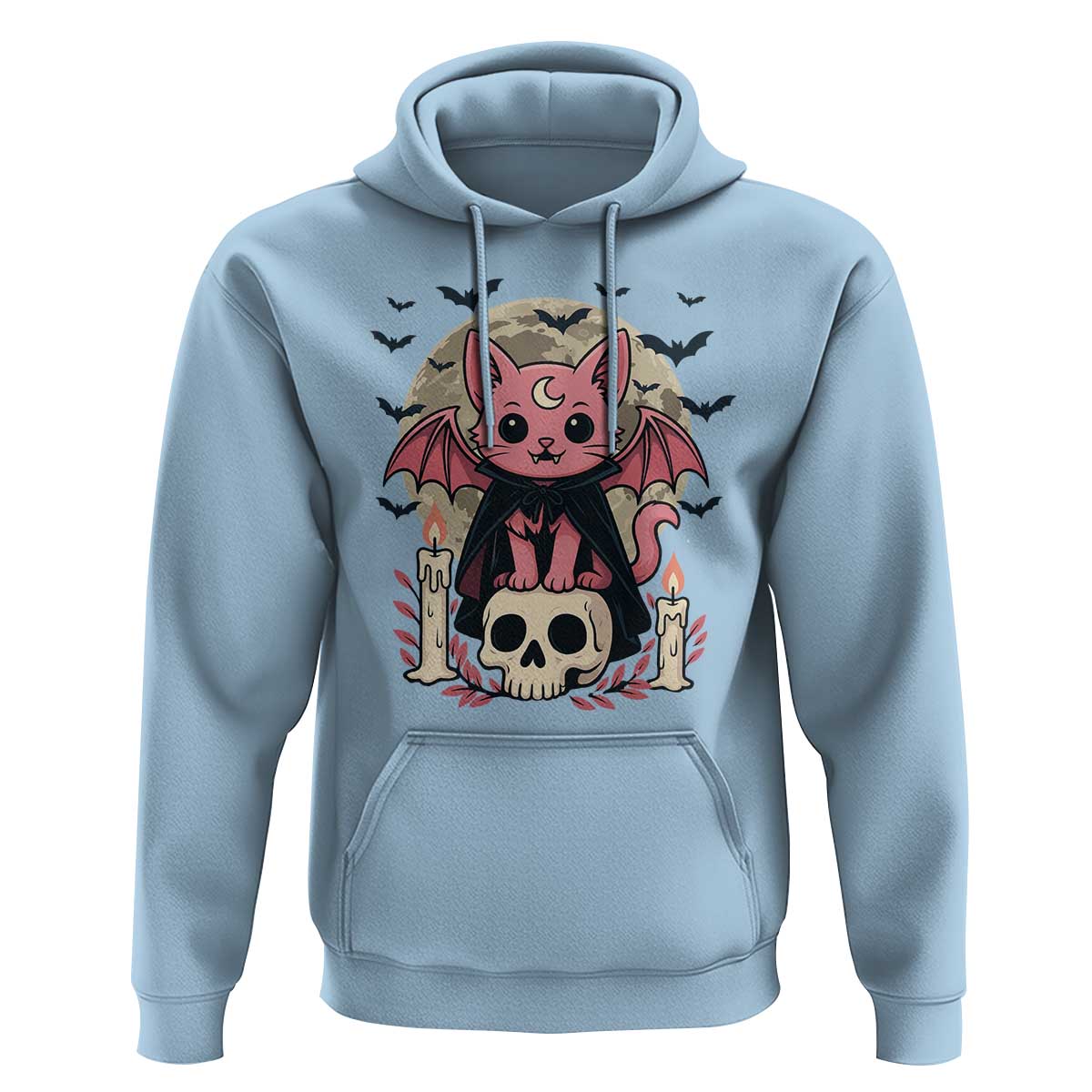 Cute Pastel Goth Vampire Cat Hoodie Funny Gothic Halloween Art - Wonder Print Shop
