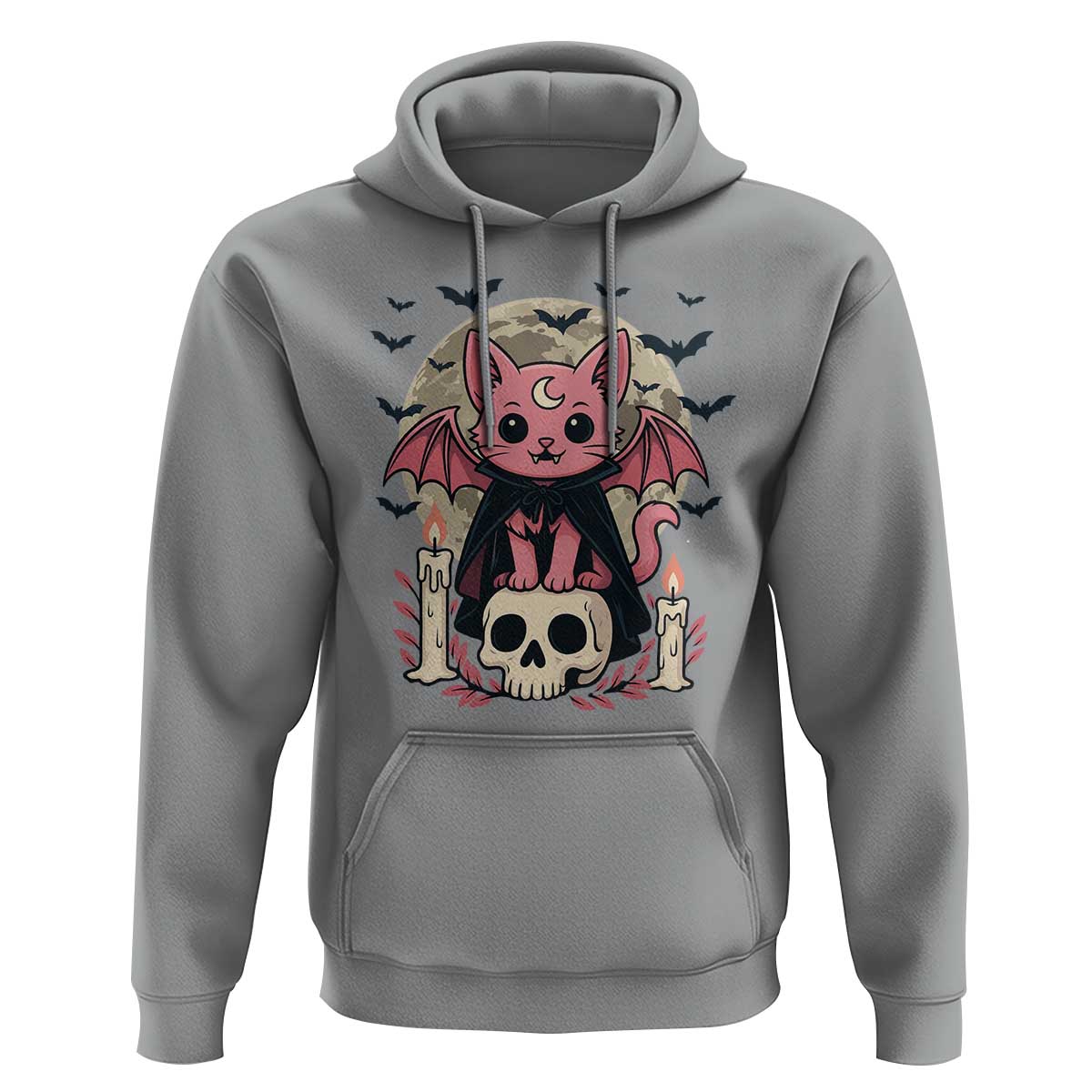 Cute Pastel Goth Vampire Cat Hoodie Funny Gothic Halloween Art - Wonder Print Shop