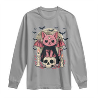 Cute Pastel Goth Vampire Cat Long Sleeve Shirt Funny Gothic Halloween Art - Wonder Print Shop
