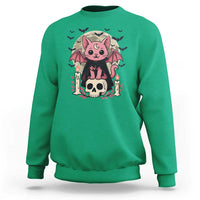 Cute Pastel Goth Vampire Cat Sweatshirt Funny Gothic Halloween Art - Wonder Print Shop