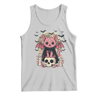 Cute Pastel Goth Vampire Cat Tank Top Funny Gothic Halloween Art - Wonder Print Shop
