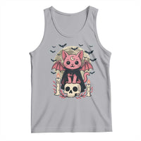 Cute Pastel Goth Vampire Cat Tank Top Funny Gothic Halloween Art - Wonder Print Shop