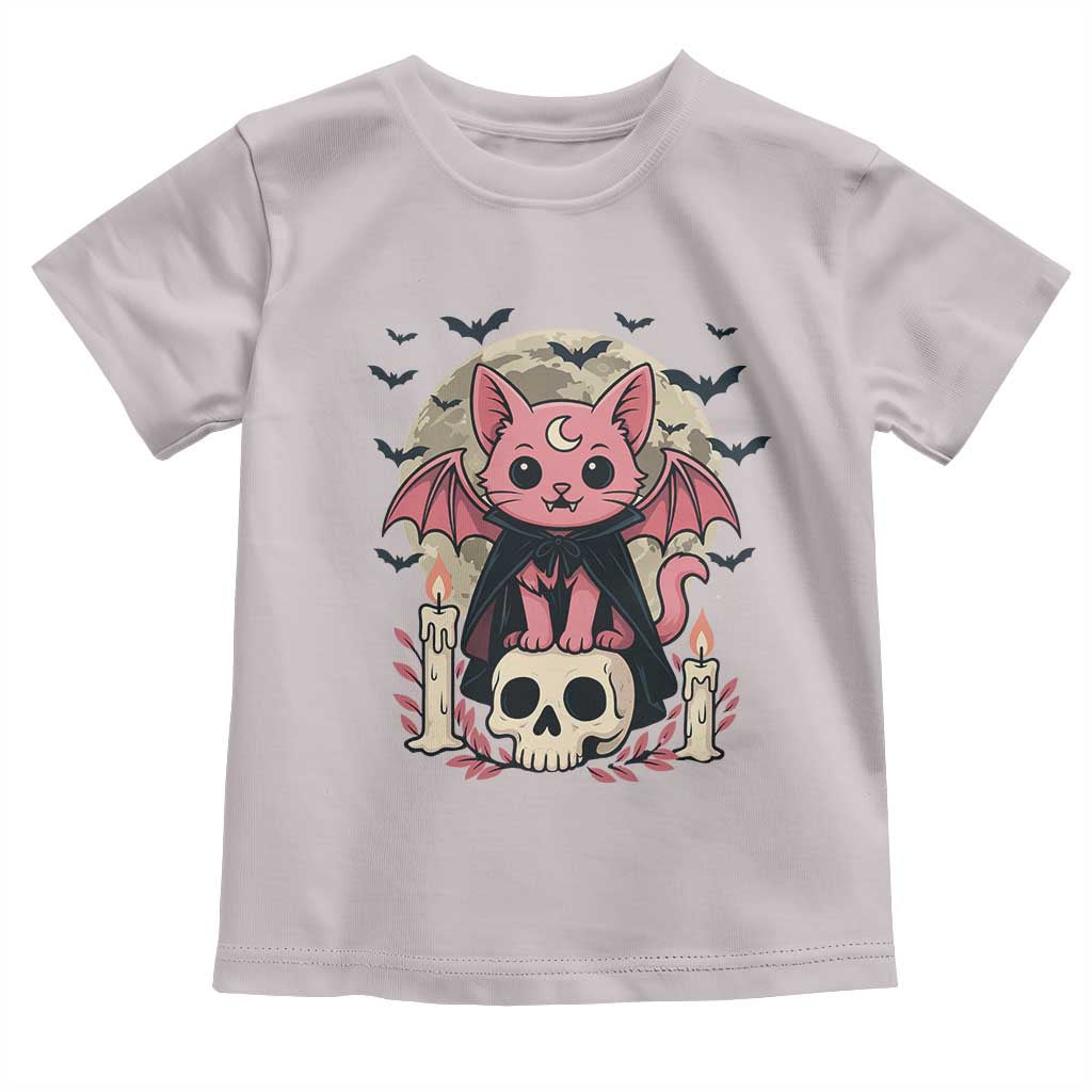 Cute Pastel Goth Vampire Cat Toddler T Shirt Funny Gothic Halloween Art - Wonder Print Shop
