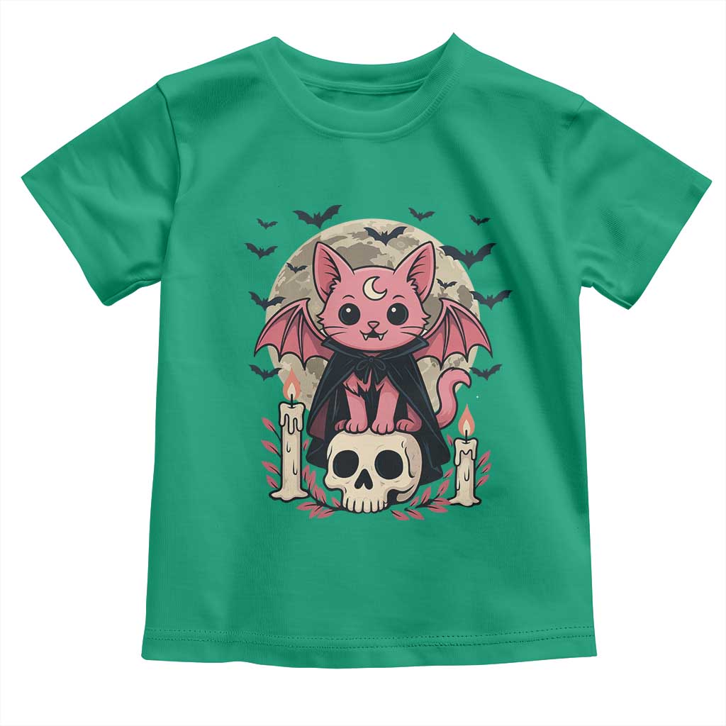 Cute Pastel Goth Vampire Cat Toddler T Shirt Funny Gothic Halloween Art - Wonder Print Shop