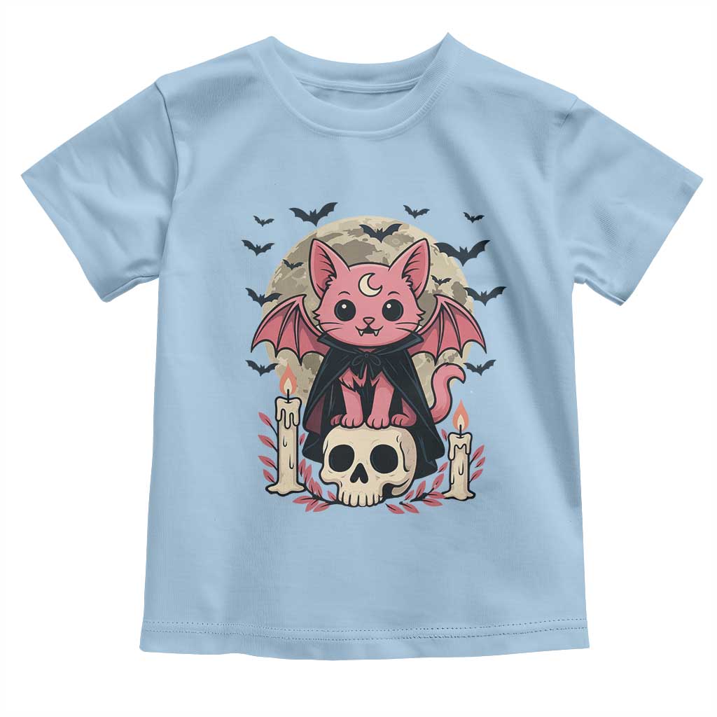 Cute Pastel Goth Vampire Cat Toddler T Shirt Funny Gothic Halloween Art - Wonder Print Shop